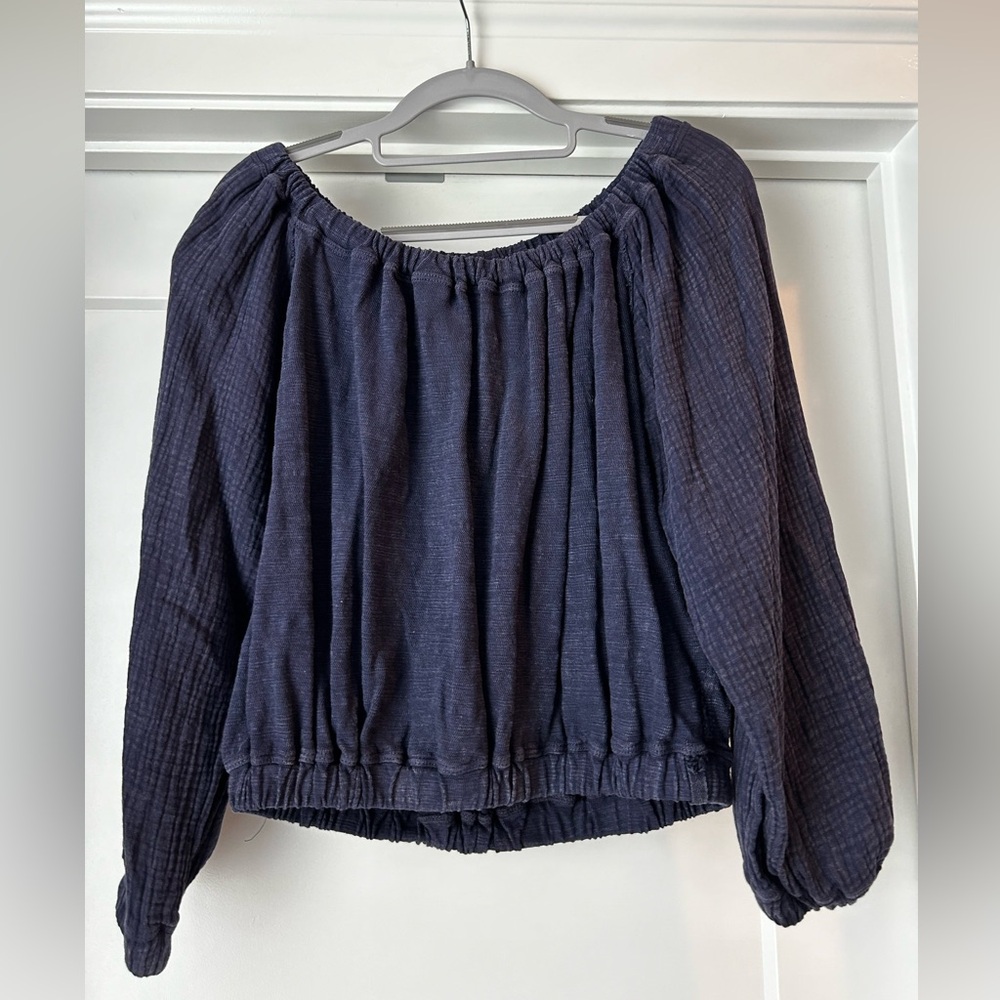 We The Free navy blue blouse